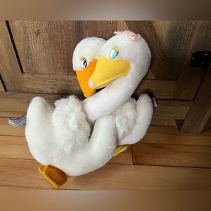 1985 Mattel Emotions Plush Huggings Swans Bow Tie Pink Bow Rare vintage
